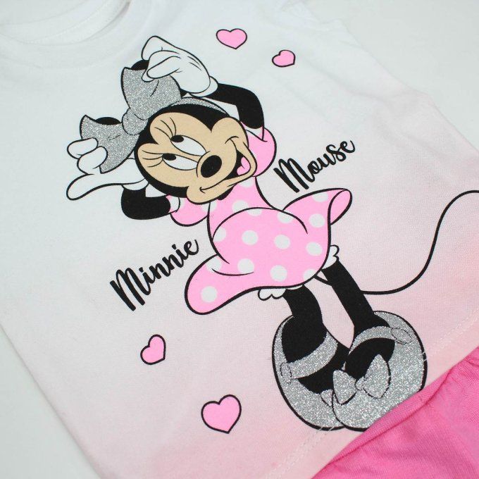 Ensemnle T- shirt short Rose Minnie